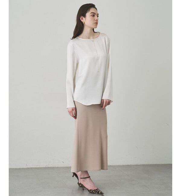 Drawing Numbers「【Drawing Numbers】サテンボートブラウス」|シャツ・ブラウス|