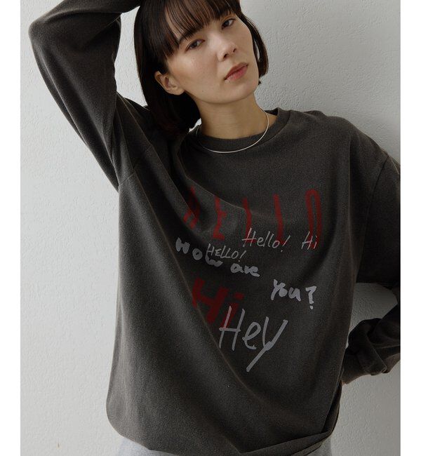  「ロゴロングスリーブTシャツ」|Tシャツ・カットソー|チャコールグレー