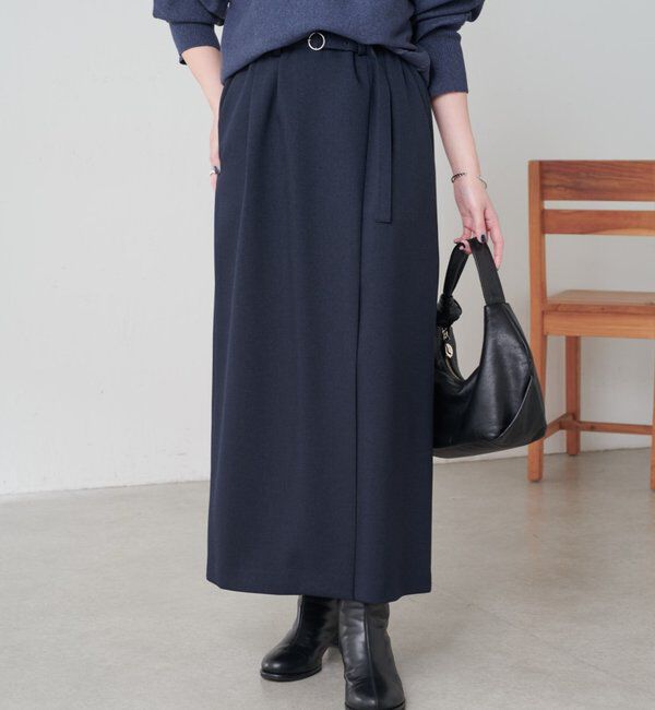  「ウールライクベルテッドスカート」|スカート|