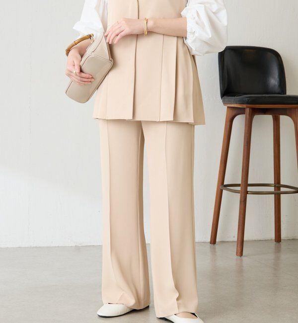  「【２サイズ展開】ツイルフレアパンツ/セットアップ/セレモニー」|チノ|