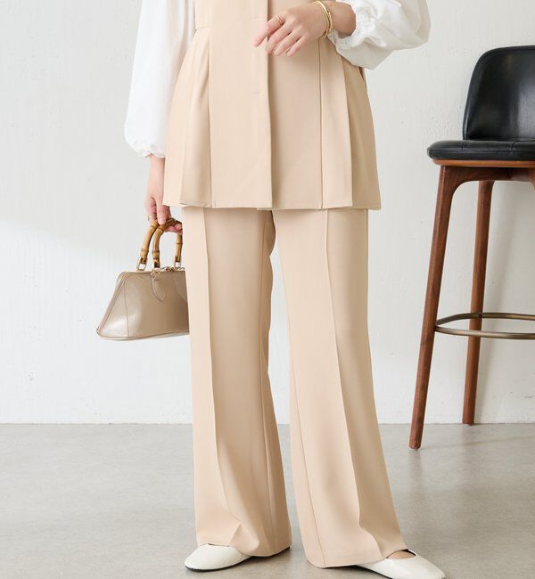  「【２サイズ展開】ツイルフレアパンツ/セットアップ/セレモニー」|チノ|