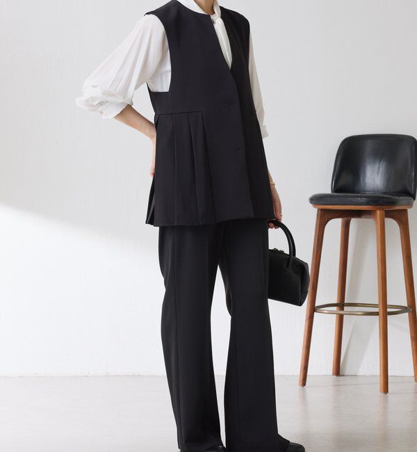  「【２サイズ展開】ツイルフレアパンツ/セットアップ/セレモニー」|チノ|
