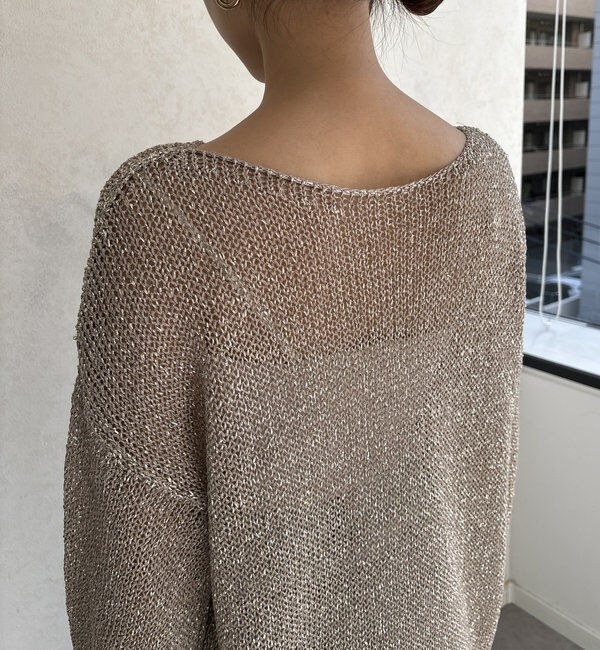  「【WEB限定】ラメ針抜きプルオーバー」|ニット・セーター|