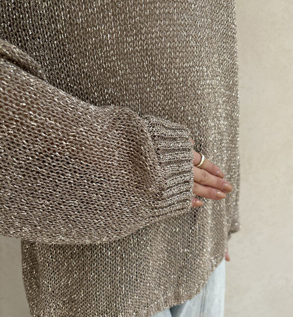  「【WEB限定】ラメ針抜きプルオーバー」|ニット・セーター|