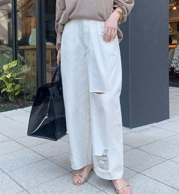  「ミドルオンスダメージデニム」|デニム|