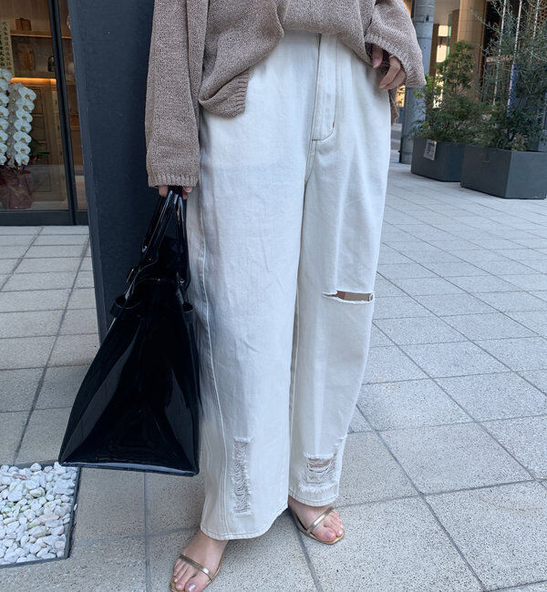  「ミドルオンスダメージデニム」|デニム|