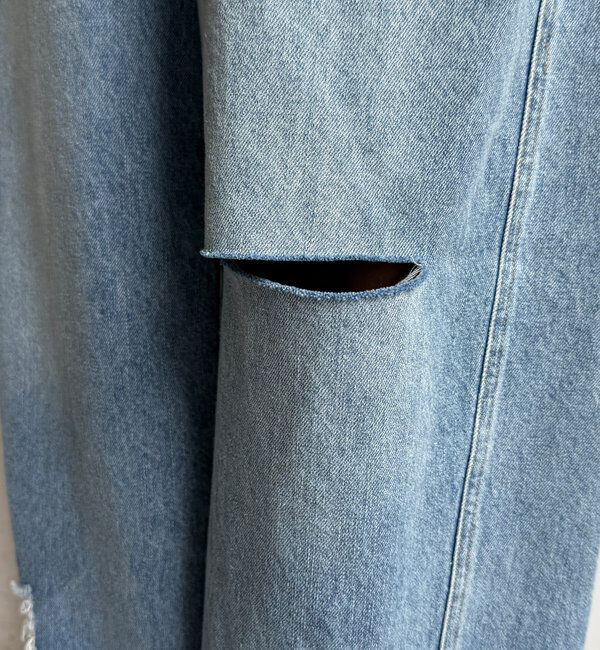  「ミドルオンスダメージデニム」|デニム|