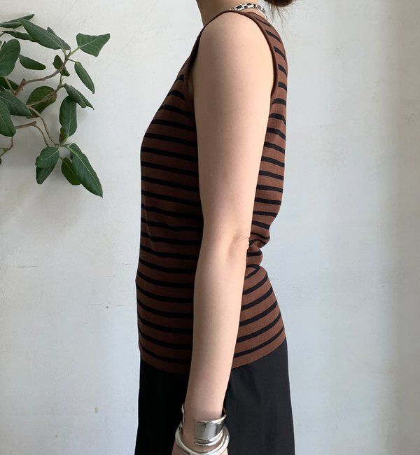  「ボーダースクエアニットタンク」|ニット・セーター|