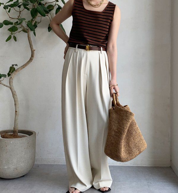  「ボーダースクエアニットタンク」|ニット・セーター|