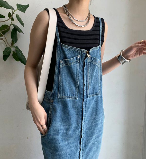  「ボーダースクエアニットタンク」|ニット・セーター|グレー