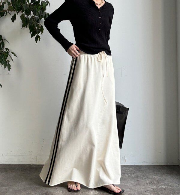  「【WEB限定】サイドラインスウエットスカート」|スカート|