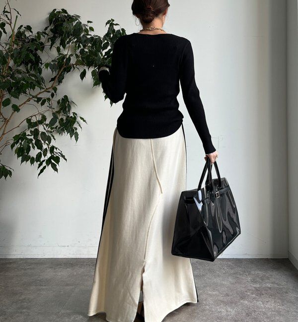  「【WEB限定】サイドラインスウエットスカート」|スカート|