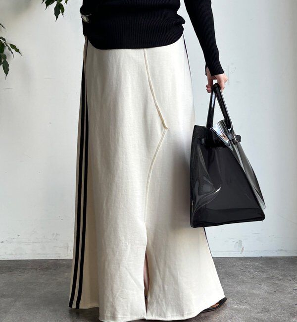  「【WEB限定】サイドラインスウエットスカート」|スカート|