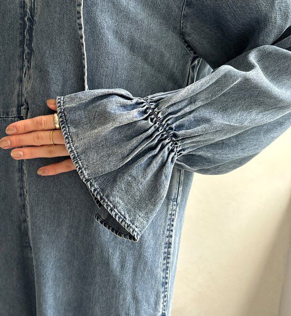  「【WEB限定】フリルデニムオールイーンワン」|ワンピース|