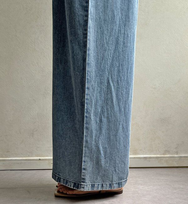  「【WEB限定】フリルデニムオールイーンワン」|ワンピース|