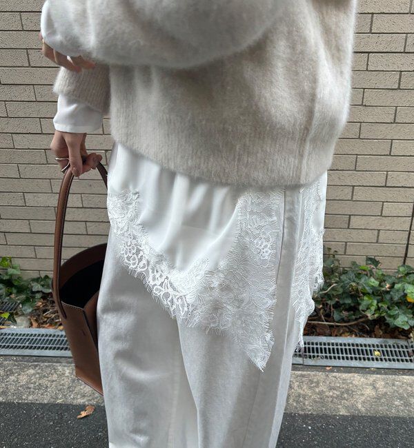  「ジョーゼットアシメレース切替ブラウス」|シャツ・ブラウス|