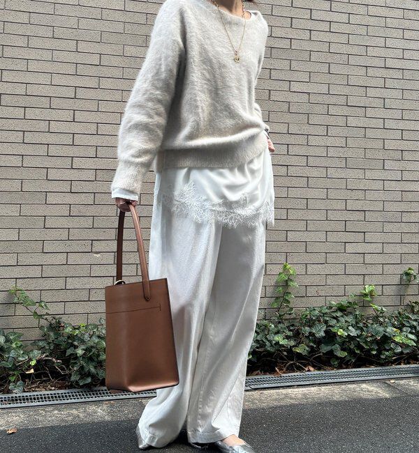  「ジョーゼットアシメレース切替ブラウス」|シャツ・ブラウス|