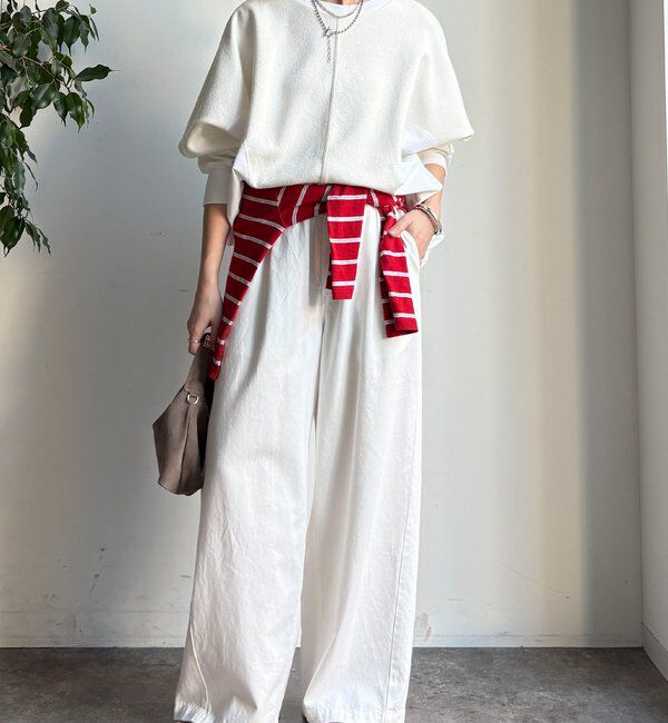  「【WEB限定】異素材切替プルオーバー」|Tシャツ・カットソー|