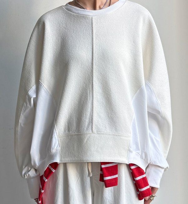 「【WEB限定】異素材切替プルオーバー」|Tシャツ・カットソー|