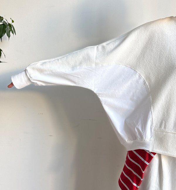  「【WEB限定】異素材切替プルオーバー」|Tシャツ・カットソー|