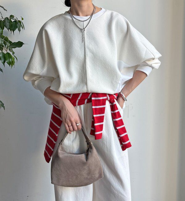  「【WEB限定】異素材切替プルオーバー」|Tシャツ・カットソー|