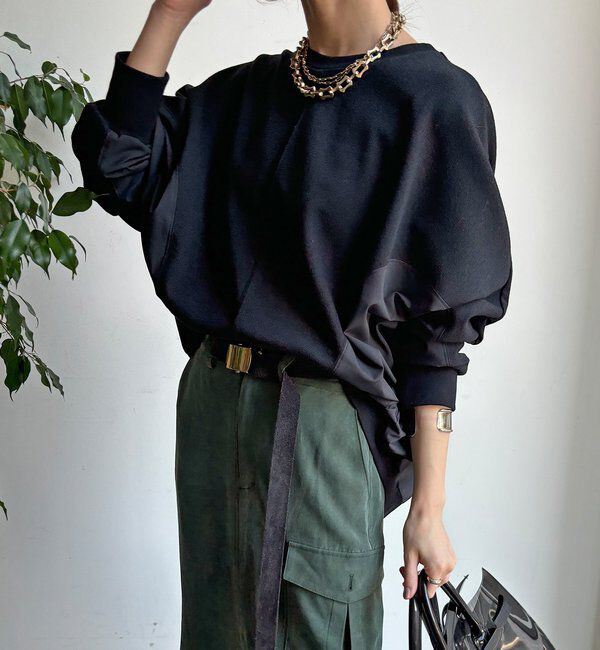  「【WEB限定】異素材切替プルオーバー」|Tシャツ・カットソー|