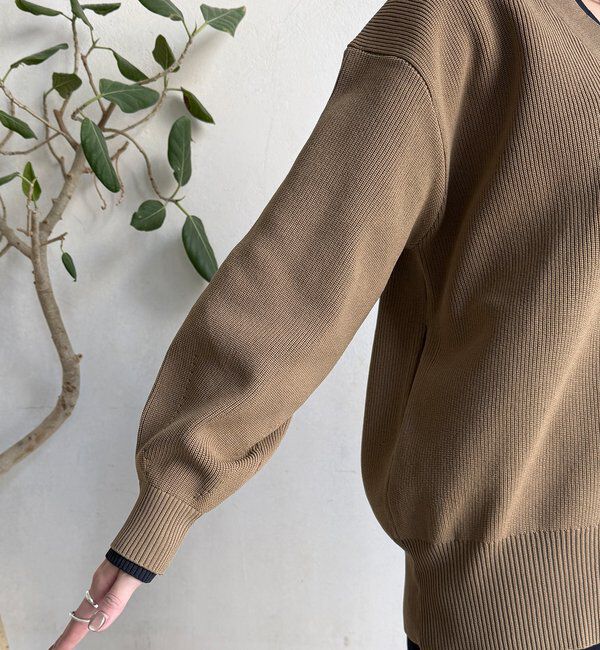  「バイカラーVカーディガン」|カーディガン|