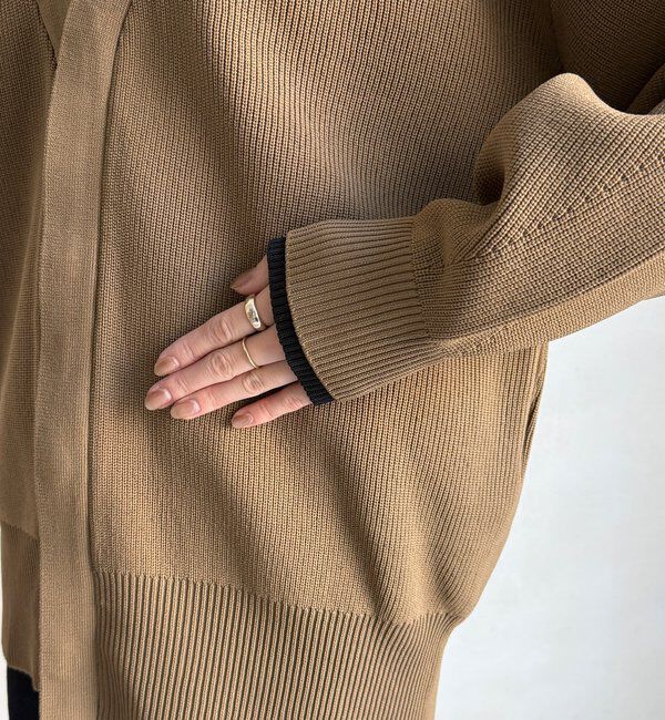  「バイカラーVカーディガン」|カーディガン|