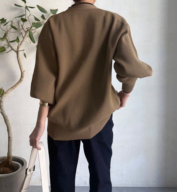  「バイカラーVカーディガン」|カーディガン|