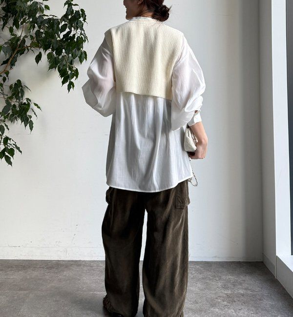  「【WEB限定】ニットベスト&times;シャツセット」|ニット・セーター|