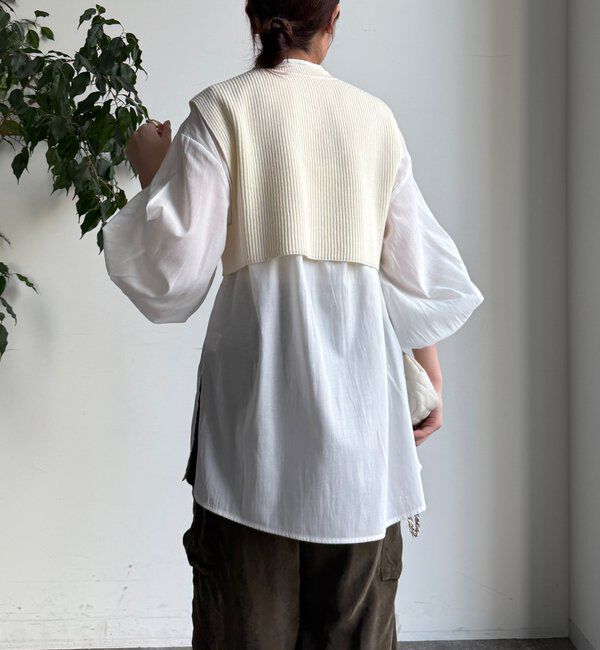  「【WEB限定】ニットベスト&times;シャツセット」|ニット・セーター|