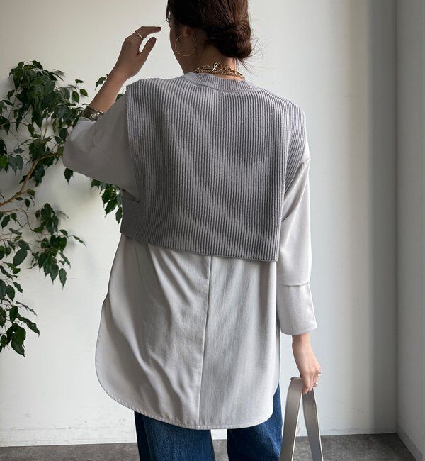  「【WEB限定】ニットベスト&times;シャツセット」|ニット・セーター|