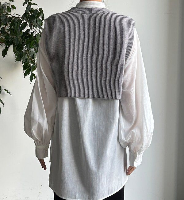  「【WEB限定】ニットベスト&times;シャツセット」|ニット・セーター|