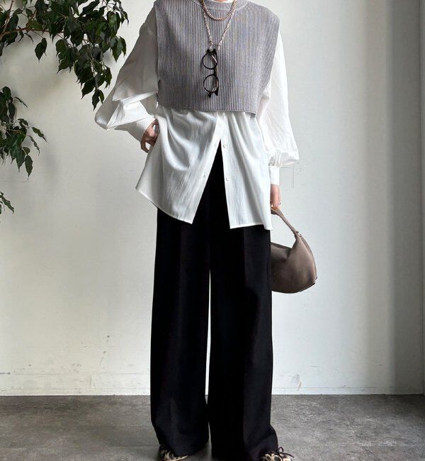  「【WEB限定】ニットベスト&times;シャツセット」|ニット・セーター|