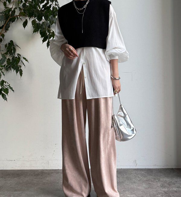  「【WEB限定】ニットベスト&times;シャツセット」|ニット・セーター|