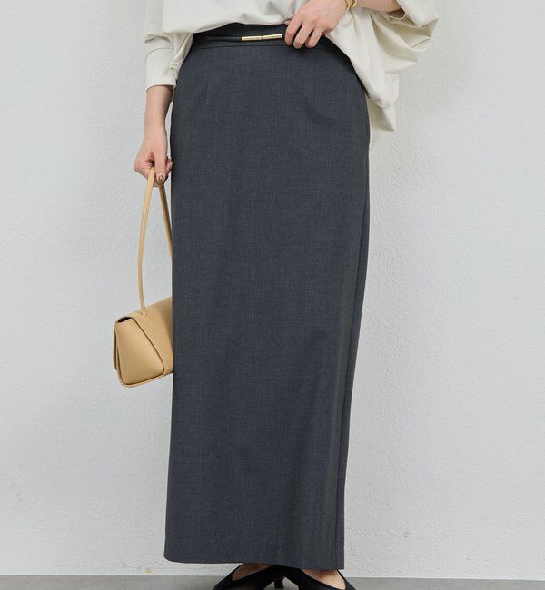  「【セットアップ対応】梳毛ストレッチタイトスカート」|スカート|