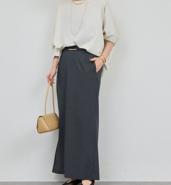  「【セットアップ対応】梳毛ストレッチタイトスカート」|スカート|