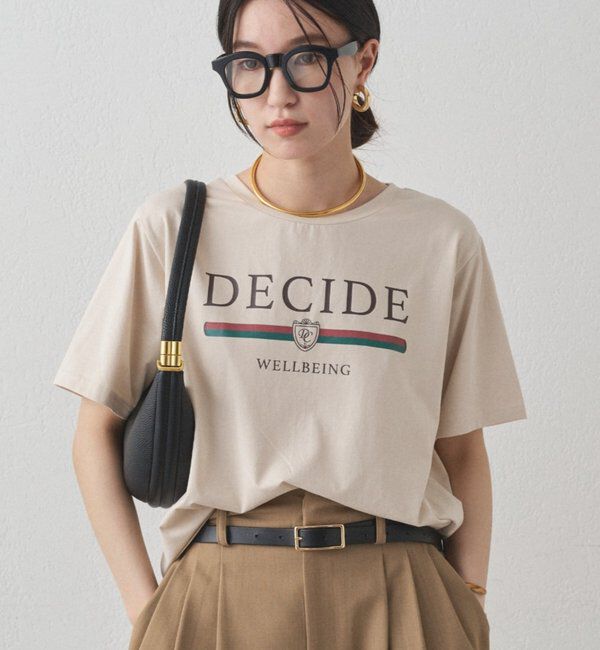  「エンブレムロゴTシャツ」|Tシャツ・カットソー|ライトベージュ