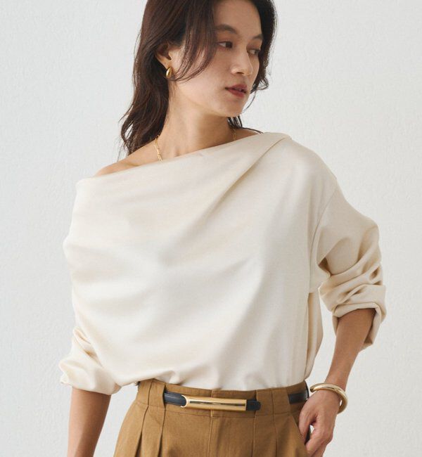  「ドレープブラウス」|シャツ・ブラウス|オフホワイト