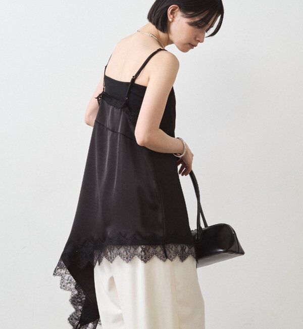  「サテンレースアシメキャミ」|シャツ・ブラウス|