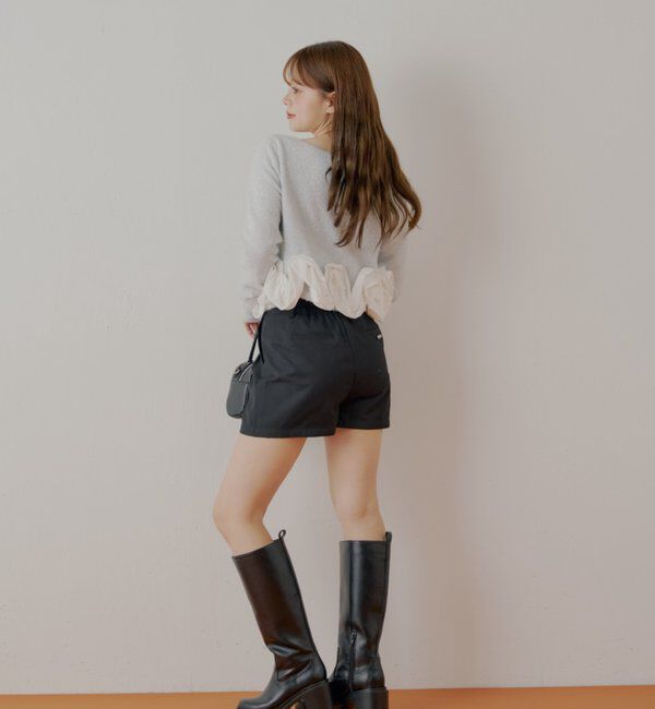  「ねじりフリルデザインラメシャギーカーディガン」|カーディガン|