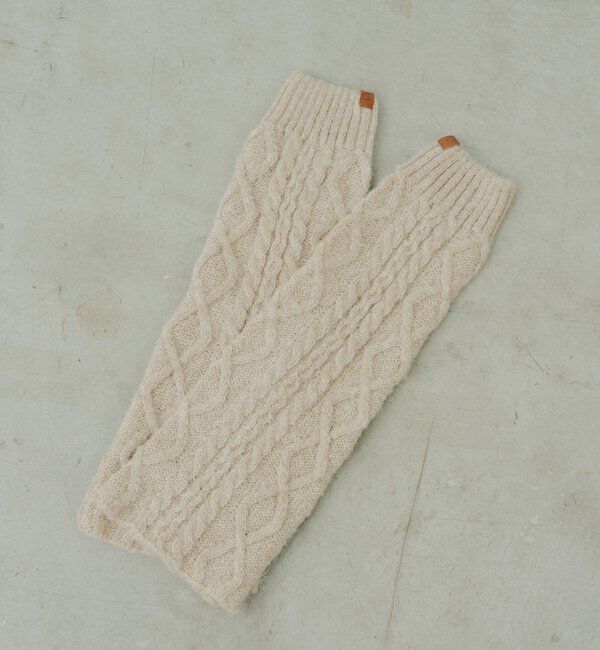 「ケーブルレッグウォーマー」|ソックス|ベージュ