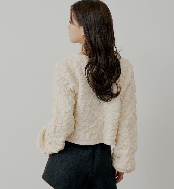  「【SALON by Chico】前後2wayフロントリボン配色カーディガン」|カーディガン|