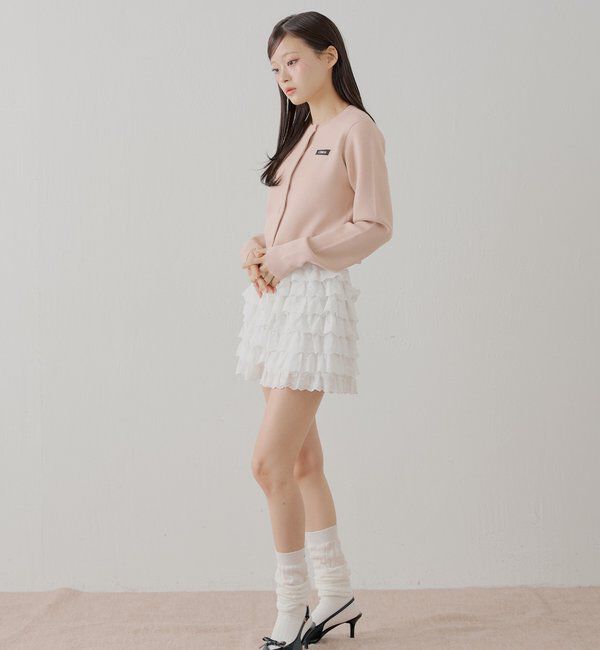  「【セットアップ対応】リボンコンパクトニットカーディガン」|カーディガン|