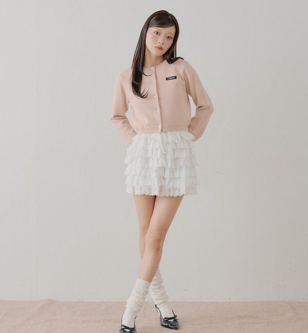  「【セットアップ対応】リボンコンパクトニットカーディガン」|カーディガン|