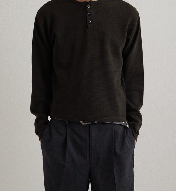  「【Sourcream】Heavy waffle henley tops」|Tシャツ・カットソー|