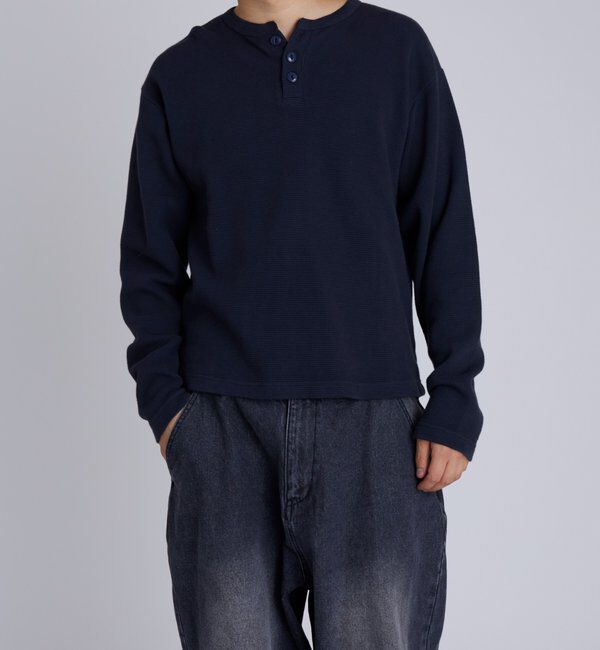  「【Sourcream】Heavy waffle henley tops」|Tシャツ・カットソー|