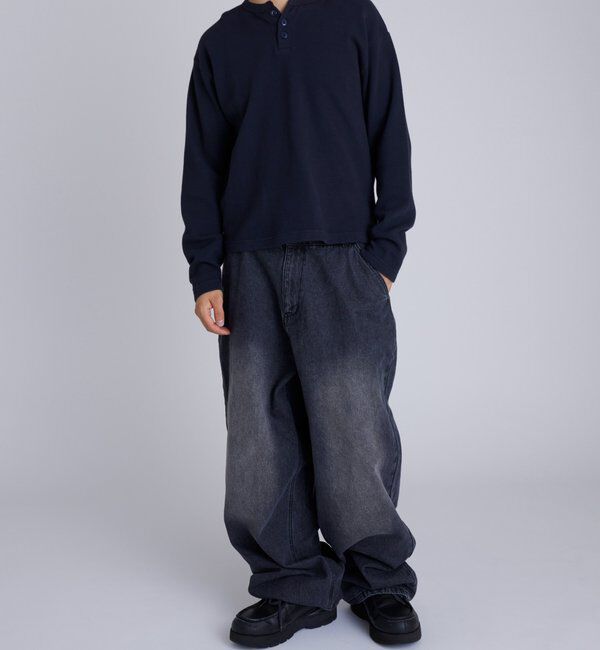  「【Sourcream】Heavy waffle henley tops」|Tシャツ・カットソー|