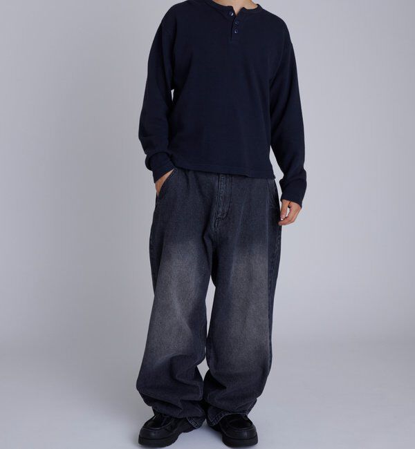  「【Sourcream】Heavy waffle henley tops」|Tシャツ・カットソー|