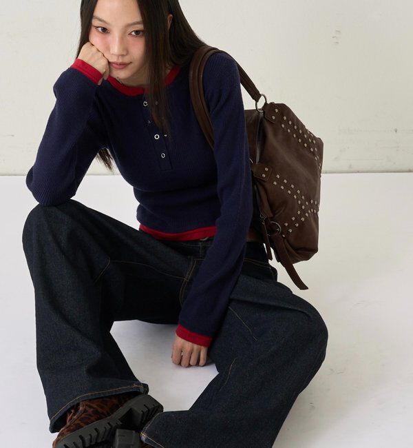  「LAYERED HENLEY KINT」|ニット・セーター|